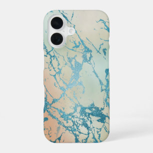 Luxe Marmor Schöne gelbe und korallenfarbene tür iPhone 16 Hülle