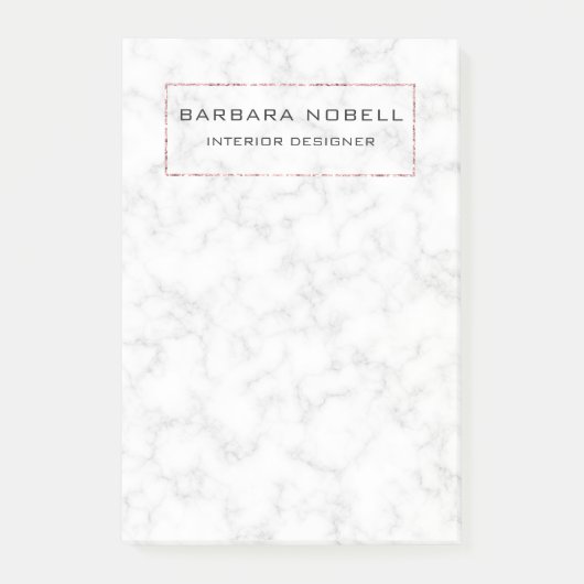 Luxe MarmorluxusRosen-Golddesigner Post-it Klebezettel (Vorderseite)