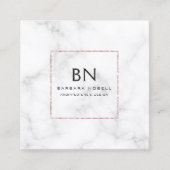 Luxe MarmorluxusRosen-Golddesigner Quadratische Visitenkarte (Vorderseite)