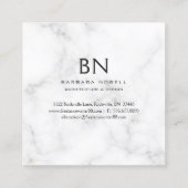 Luxe MarmorluxusRosen-Golddesigner Quadratische Visitenkarte (Rückseite)