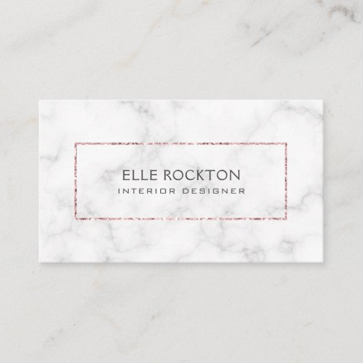 Luxe MarmorluxusRosen-Golddesigner Visitenkarte (Vorderseite)
