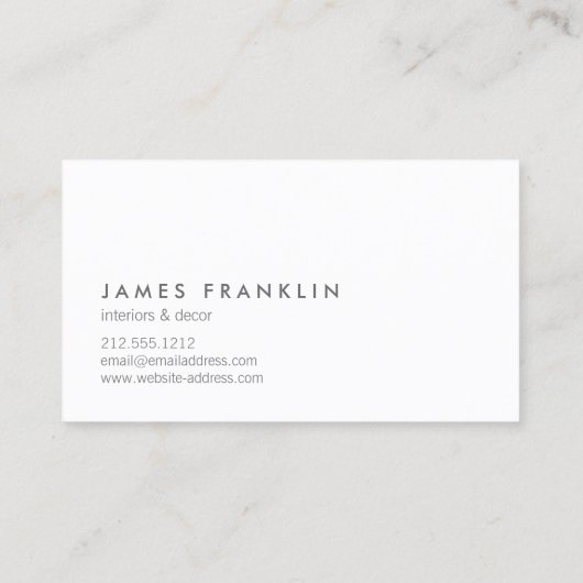 LUXE MINIMALISMUS MIT OFFSET-TYP VISITENKARTE (Rückseite)