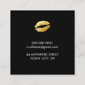 LUXE MINIMALISTISCH Glam Goldplash niedlich Kiss L Quadratische Visitenkarte (Rückseite)