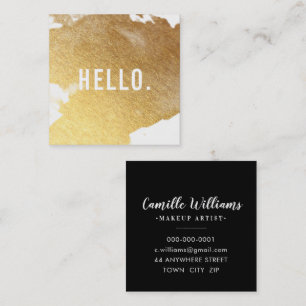 LUXE MINIMALISTISCH Glam Imitate Goldfolie Splint Quadratische Visitenkarte
