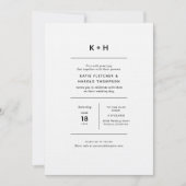 Luxe Minimalistische Foto Hochzeit Einladung (Vorderseite)