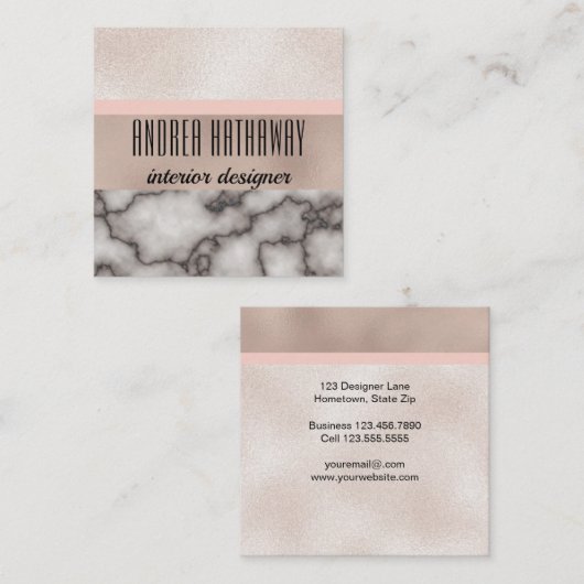 Luxe Minimalistischer moderner Quadratische Visitenkarte (Vorne/Hinten)