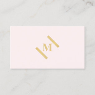 Luxe Minimalistisches Monogramm-Gold/Rosa Visitenkarte