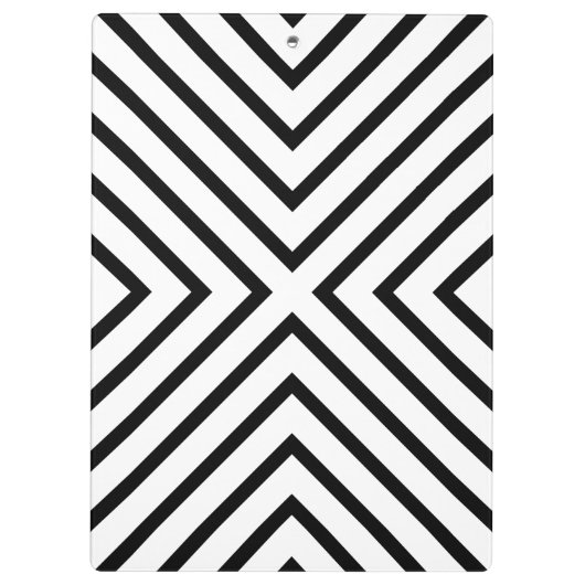 Luxe Mod Schwarz und Weiß Muster mit Gold Bar Klemmbrett (Rückseite)