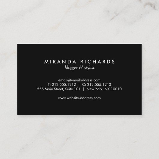Luxe Mod Schwarz und Weiß Muster mit Gold Bar Visitenkarte (Rückseite)