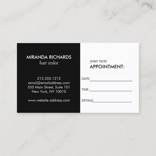 Luxe Mod Schwarz und Weiß Muster - Terminkarte (Rückseite)