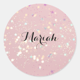 luxe modern romantinc girl runder aufkleber