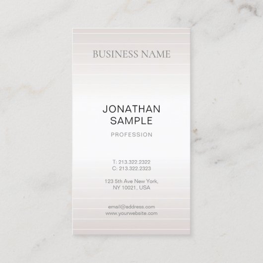Luxe Moderne Elegante Minimalistische Schlichte Im Visitenkarte (Rückseite)
