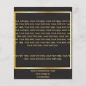 Luxe moderne florale schwarze goldene Damast elega Flyer (Hinten)