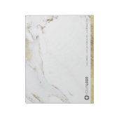 Luxe moderne Goldmarmor personalisiert Stationery Notizblock (Rotiert)