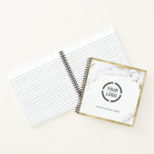 Luxe moderne Imitate Gold Marmor Firmenlogo Notizblock (Innenseite)