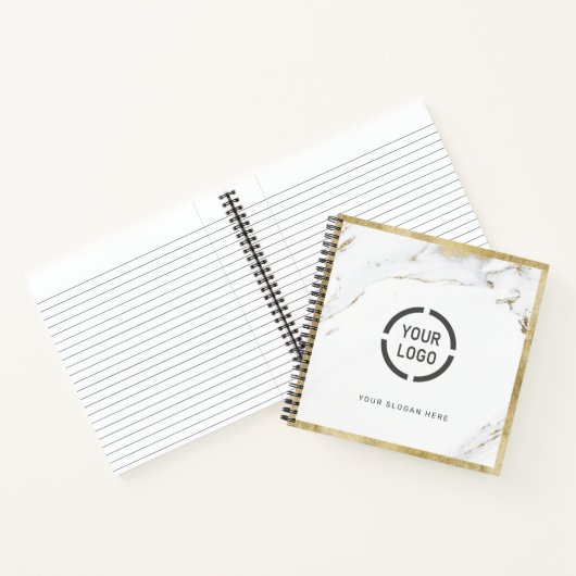 Luxe moderne Imitate Gold Marmor Firmenlogo Notizblock (Innenseite)