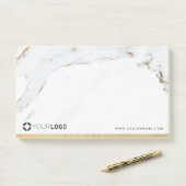 Luxe moderne Imitate Gold Marmor Firmenlogo Post-it Klebezettel (Auf Schreibtisch)