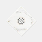 Luxe moderne Imitate Gold Marmor Firmenlogo Serviette (Ecke)