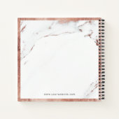 Luxe moderne Imitate Rose Gold Marmor Firmenlogo Notizblock (Rückseite)