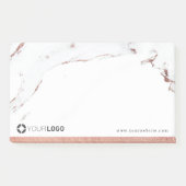 Luxe moderne Imitate Rose Gold Marmor Firmenlogo Post-it Klebezettel (Vorderseite)