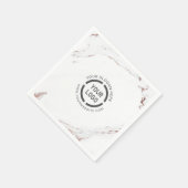 Luxe moderne Imitate Rose Gold Marmor Firmenlogo Serviette (Ecke)