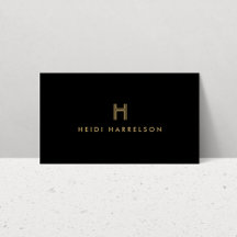Luxe moderne Schwarz-Gold Monogram