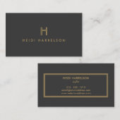 LUXE MODERNES GOLD and GRAU INITIAL MONOGRAM LOGO Visitenkarte (Vorne/Hinten)