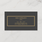 LUXE MODERNES GOLD and GRAU INITIAL MONOGRAM LOGO Visitenkarte (Rückseite)