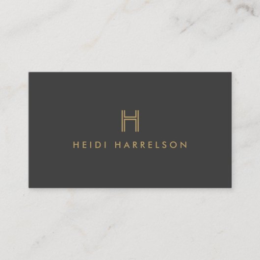 LUXE MODERNES GOLD and GRAU INITIAL MONOGRAM LOGO Visitenkarte (Vorderseite)