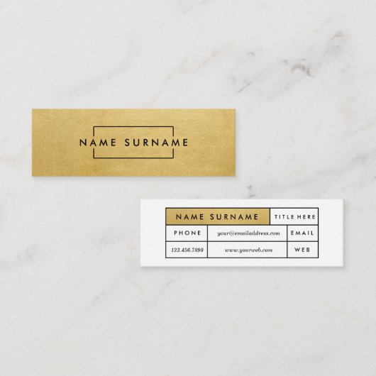 Luxe modische moderne minimale mini visitenkarte (Vorne/Hinten)