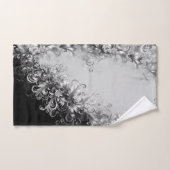 Luxe Monochrome Grey and Black with Silver Badhandtuch Set (Handtuch)