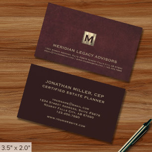 Luxe Monogram Business Card Visitenkarte