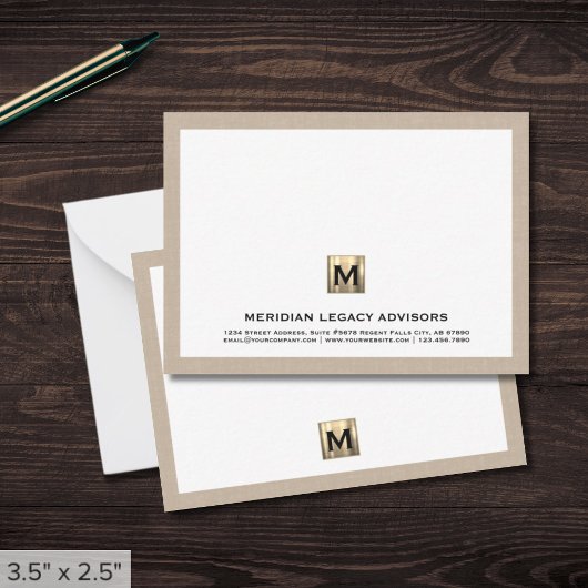 Luxe Monogram Note Card Mitteilungskarte