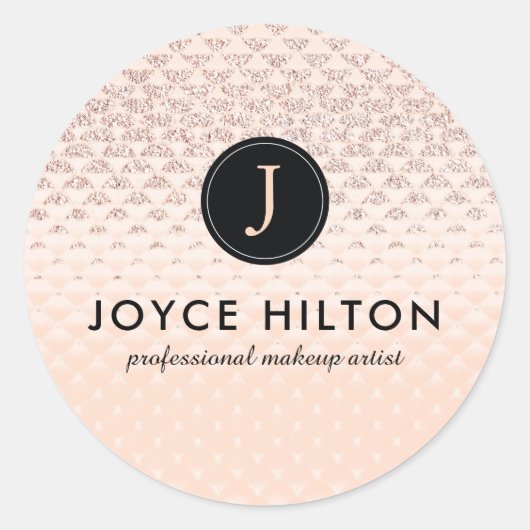 Luxe Monogram Rose Gold Stickers (Vorderseite)