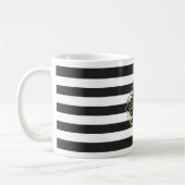 Luxe Monogramm-Streifen Kaffeetasse (Links)