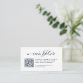 Luxe Navy Blau | Hochzeitswebsite QR Code Begleitkarte (Stehend Vorderseite)