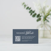 Luxe Navy Blau | Hochzeitswebsite QR Code Begleitkarte (Stehend Vorderseite)