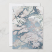 LUXE NAVY BLUE SILVER MARBLE WEDING INVITATION EINLADUNG (Rückseite)