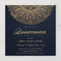 LUXE NAVY GOLD CLASSIC VERZIERT MANDALA QUINCEANER
