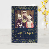 LUXE NAVY GOLD HOLLY BERRIES LIEBE JOACE PEACE FOT KARTE (Gelbe Blume)