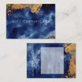 Luxe Navy Gold Watercolor Geschenkgutschein Visitenkarte (Vorne/Hinten)