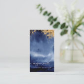 Luxe Navy Gold Watercolor Schmuckkarte Visitenkarte (Stehend Vorderseite)