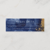Luxe Navy Gold Watercolor Thin Business Card Mini Visitenkarte (Rückseite)