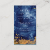 Luxe Navy Gold Watercolor Visitenkarte (Rückseite)