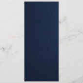 LUXE NAVY GOLD WHITE ELEGANT ROSE FLORAL MENÜ MENÜKARTE (Rückseite)