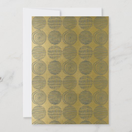 LUXE NAVY IMITATS GOLD CIRCLE GRAND ÖFFNUNGSZEREMO EINLADUNG (Rückseite)