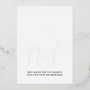 Luxe Noel Schwarz & Weiß Echt Folien Feiertagskarte