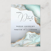 Luxe Opal Aquamarin Gold Fluid Alcohol Ink Begleitkarte (Vorderseite)