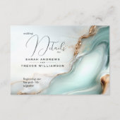 Luxe Opal Aquamarin Gold Fluid Alcohol Ink Begleitkarte (Vorderseite)