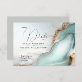 Luxe Opal Aquamarin Gold Fluid Alcohol Ink Begleitkarte